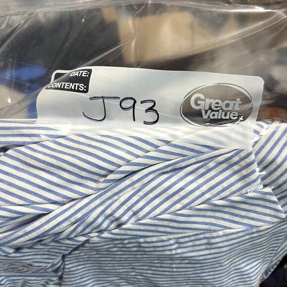 Talbots Slim Ankle Seersucker Pants with Buttons Blue & White - Size 18W - Picture 10 of 10